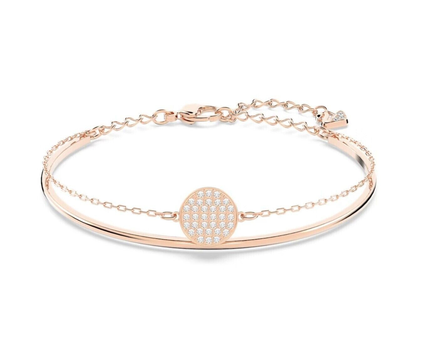 Genuine Swarovski Ginger White Rose Gold Tone Bangle 5274892