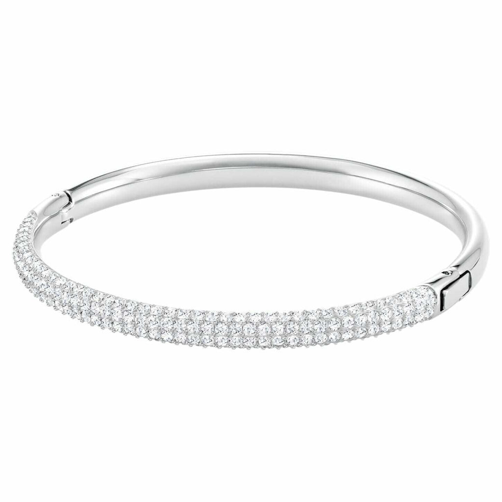 Genuine Swarovski White Stone Hard Bracelet, Rhodium Plated SIZE S 5032845