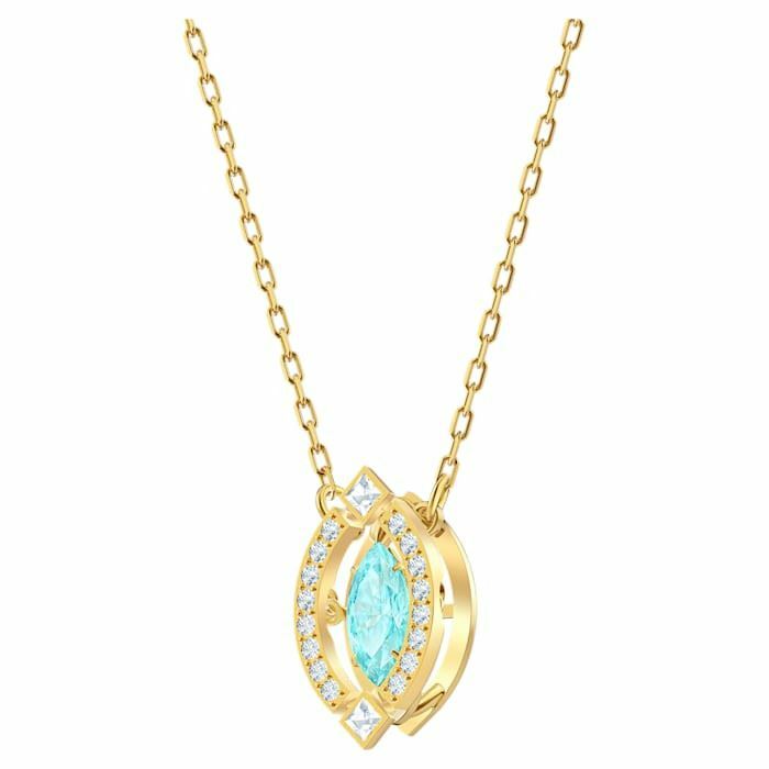 Swarovski Sparkling Dance necklace Green, Gold-tone plated