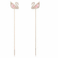 Swarovski Dazzling Swan earrings Swan, Pink, Rose-gold tone plated 5469990