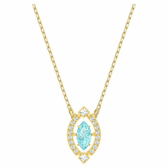 Swarovski Sparkling Dance necklace Green, Gold-tone plated