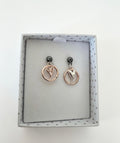 Mixed Metal Modern Heart Earrings